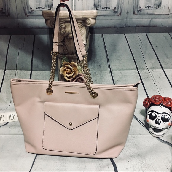 Aldo Handbags - Aldo blush color chunky gold chain handles handbag